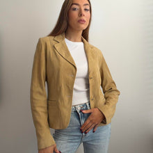 Load image into Gallery viewer, Mustard yellow suede blazer jacket size M
