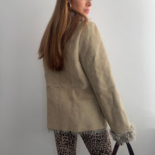 Load image into Gallery viewer, Beige / brown suede and faux fur jacket size 16
