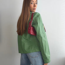 Load image into Gallery viewer, Green genuine leather blazer jacket size large
