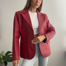 Load image into Gallery viewer, Red leather blazer jacket size 10
