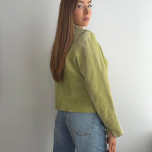 Load image into Gallery viewer, Green suede leather blazer jacket size M
