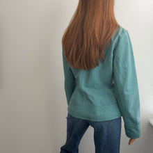 Load image into Gallery viewer, Blue biker leather jacket size M

