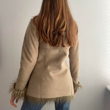 Load image into Gallery viewer, Brown coat with faux fur collar and cuffs size 10
