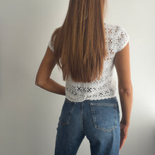 Load image into Gallery viewer, White crochet top size 12
