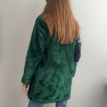 Load image into Gallery viewer, Green faux fur coat size 10
