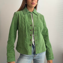 Load image into Gallery viewer, Green suede leather jacket size M
