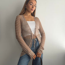 Load image into Gallery viewer, Beige crochet cardigan size S/M
