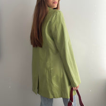 Load image into Gallery viewer, Green leather blazer jacket size M

