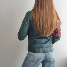 Load image into Gallery viewer, Dark green / teal bomber jacket with funnel neck size M
