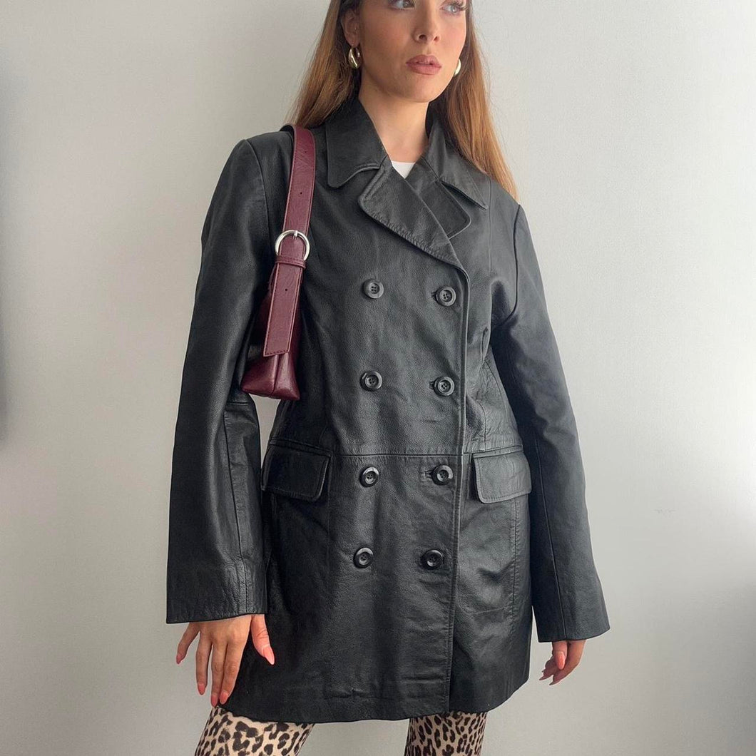 Black leather jacket size 16
