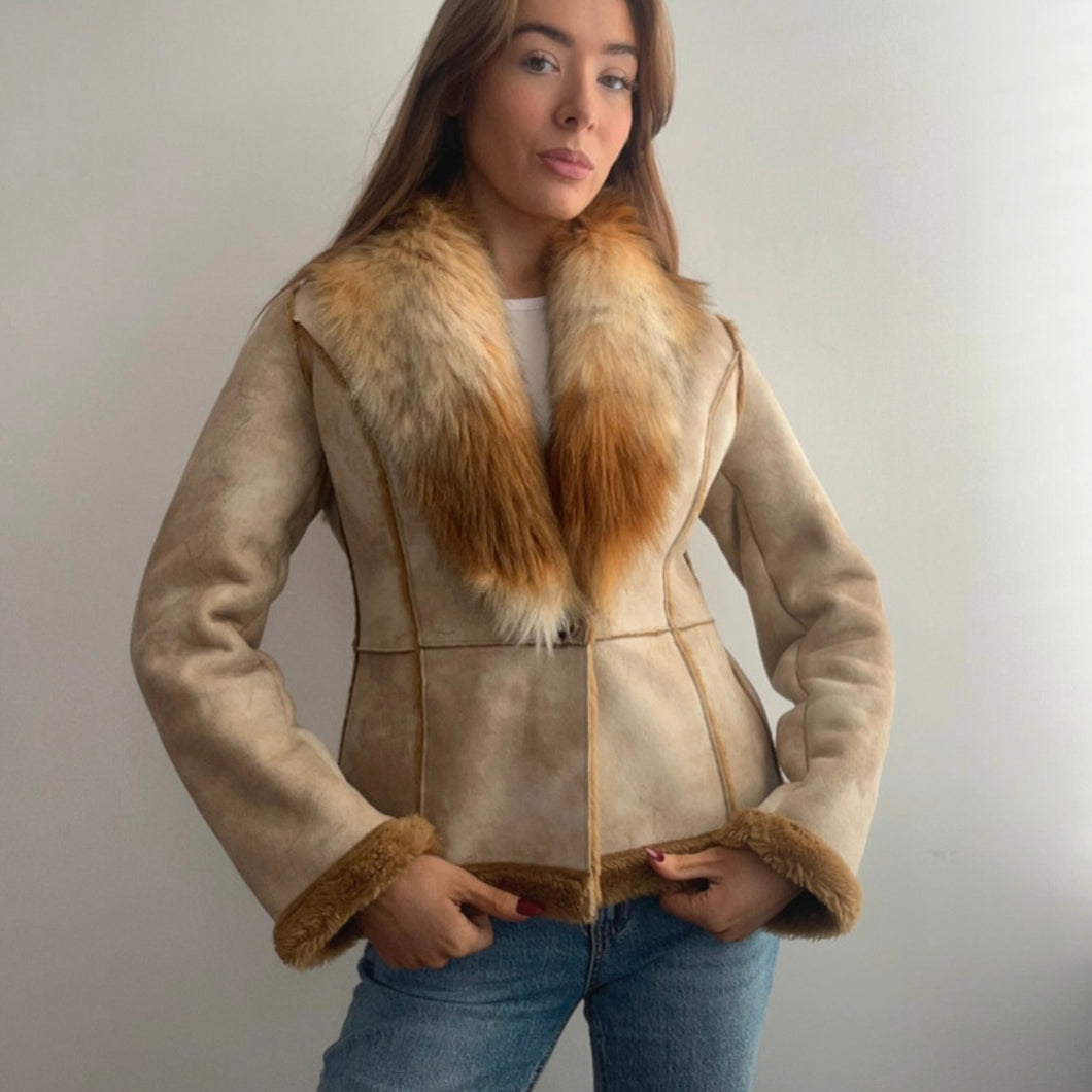 Suede Jacket With Fur Collar Hunter Men