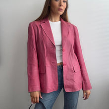 Load image into Gallery viewer, Hot pink leather blazer jacket size 14
