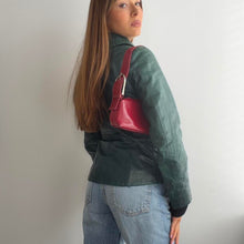 Load image into Gallery viewer, Dark green / teal bomber jacket with funnel neck size M
