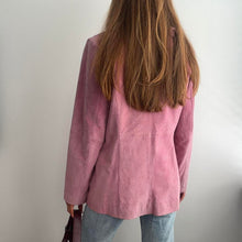 Load image into Gallery viewer, Pink suede leather jacket with frill detail
