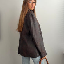 Load image into Gallery viewer, Brown distressed leather jacket size 20
