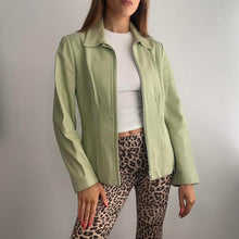 Load image into Gallery viewer, Mint green leather jacket size 12
