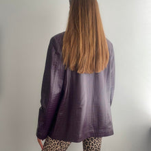 Load image into Gallery viewer, Purple croc pattern leather blazer jacket size large
