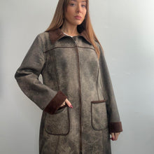 Load image into Gallery viewer, Khaki green and brown coat size large
