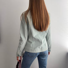 Load image into Gallery viewer, Mint suede leather zip up jacket size 10
