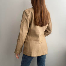 Load image into Gallery viewer, Beige leather blazer jacket size 12
