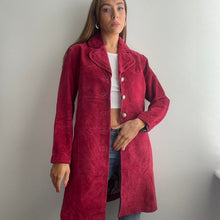 Load image into Gallery viewer, Bright pink suede leather jacket size XS
