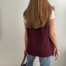 Load image into Gallery viewer, Burgundy red shaggy gilet size large
