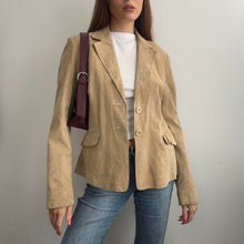 Load image into Gallery viewer, Beige suede leather jacket size 16
