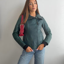 Load image into Gallery viewer, Dark green / teal bomber jacket with funnel neck size M
