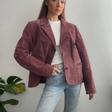 Load image into Gallery viewer, Burgundy suede leather jacket size large
