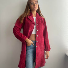 Load image into Gallery viewer, Bright pink suede leather jacket size XS
