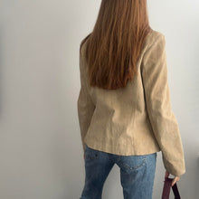 Load image into Gallery viewer, Beige suede leather jacket size 16
