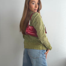 Load image into Gallery viewer, Green suede leather blazer jacket size small

