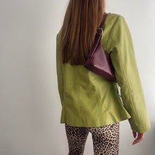 Load image into Gallery viewer, Green leather blazer jacket size 14
