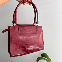 Load image into Gallery viewer, Burgundy red faux leather shoulder bag
