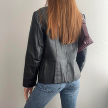 Load image into Gallery viewer, Black leather blazer jacket size 12
