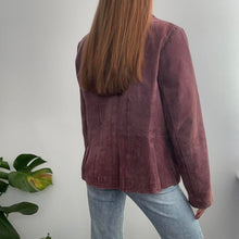 Load image into Gallery viewer, Burgundy suede leather jacket size large
