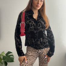 Load image into Gallery viewer, Black floral blouse size 14
