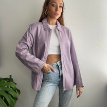 Load image into Gallery viewer, Lilac leather jacket size XL
