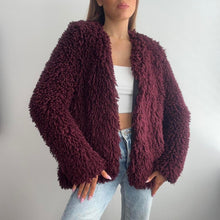 Load image into Gallery viewer, Plum shaggy jacket size 14
