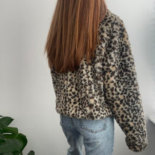 Load image into Gallery viewer, Leopard print faux fur coat size 16
