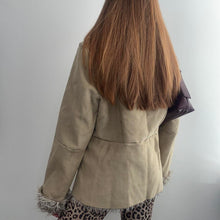 Load image into Gallery viewer, Beige / brown suede and faux fur jacket size 16
