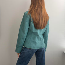Load image into Gallery viewer, Blue biker leather jacket size M
