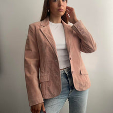 Load image into Gallery viewer, Pink suede leather blazer jacket size 12
