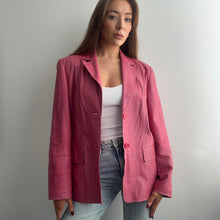 Load image into Gallery viewer, Hot pink leather blazer jacket size 14
