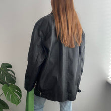 Load image into Gallery viewer, Black leather jacket men’s size XL / unisex
